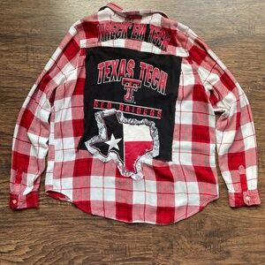 Texas Tech Upcycled Button Down Womens Top